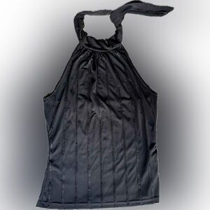 Iz Byer Halter Sequin Black Top Small S California CA Made in USA